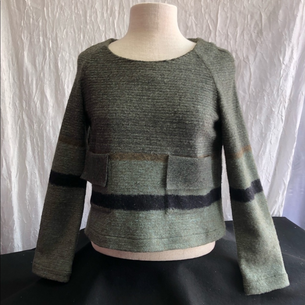 OPENING CEREMONY Cropped Wool Blend Round Neck Sweater Size Small